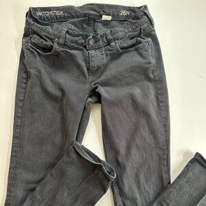 J. Crew Matchstick Jeans in black, Size 26R